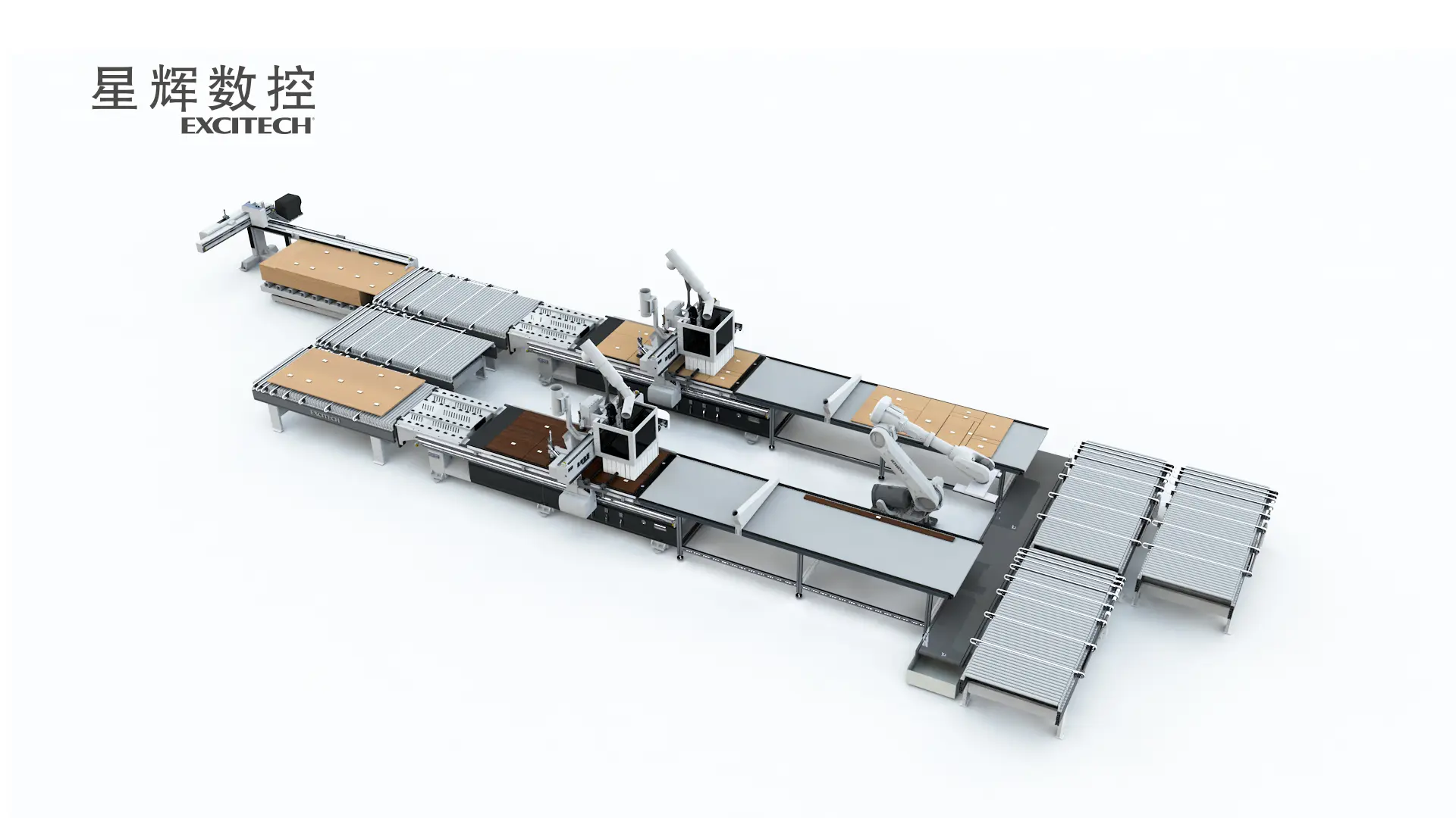 E4一拖二+机械手下料